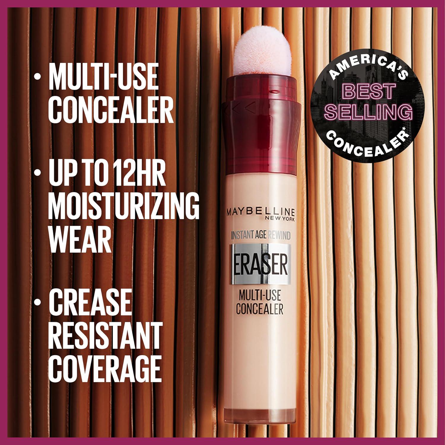 Maybelline Instant Age Rewind Eraser Dark Circles Treatment Multi-Use Concealer, 130, 1 Count (Packaging May Vary),