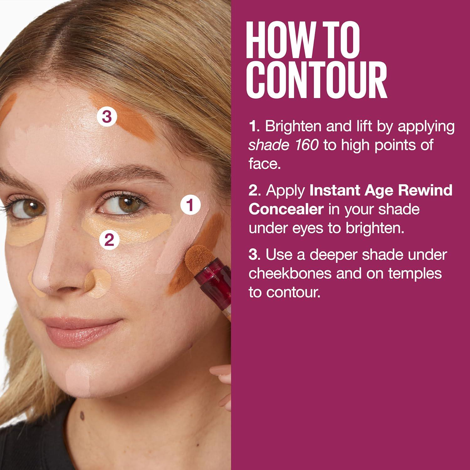 Maybelline Instant Age Rewind Eraser Dark Circles Treatment Multi-Use Concealer, 130, 1 Count (Packaging May Vary),