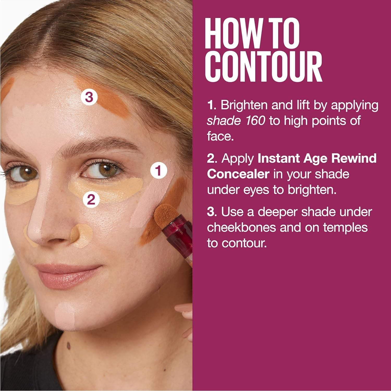 Maybelline Instant Age Rewind Eraser Dark Circles Treatment Multi-Use Concealer, 121, 1 Count (Packaging May Vary),
