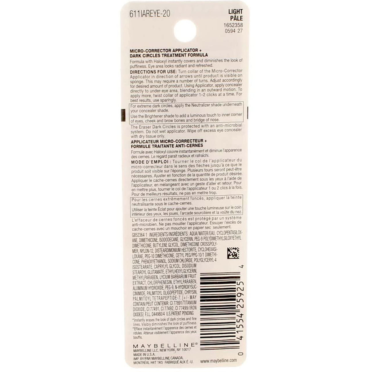Maybelline Instant Age Rewind Eraser Dark Circles Treatment Concealer, Light 0.2 Oz (Pack Of 6),