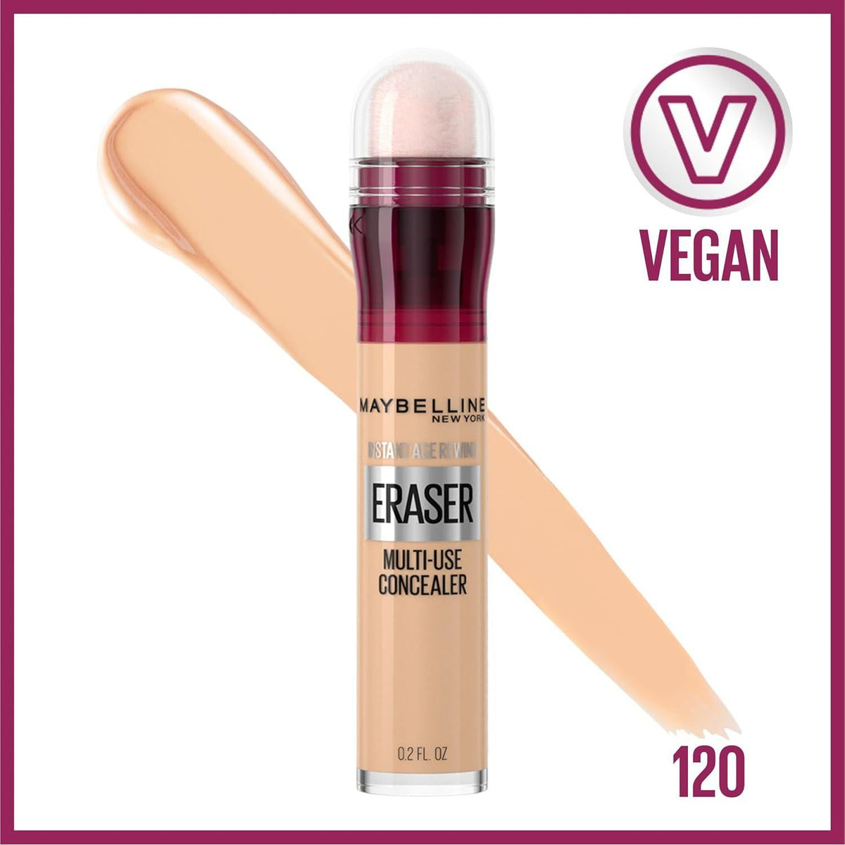 Maybelline Instant Age Rewind Eraser Dark Circles Treatment Multi-Use Concealer, 120, 1 Count (Packaging May Vary),