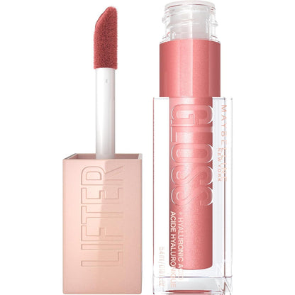 MAYBELLINE Maybelline Lifter Gloss, Hydrating Lip Gloss With Hyaluronic Acid, Moon, Nude Pink, 0.18 Ounce