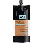 Maybelline New York Fit Me Matte + Poreless Liquid Foundation, Pouch Format, 340 Cappuccino, 1.3 Ounce,