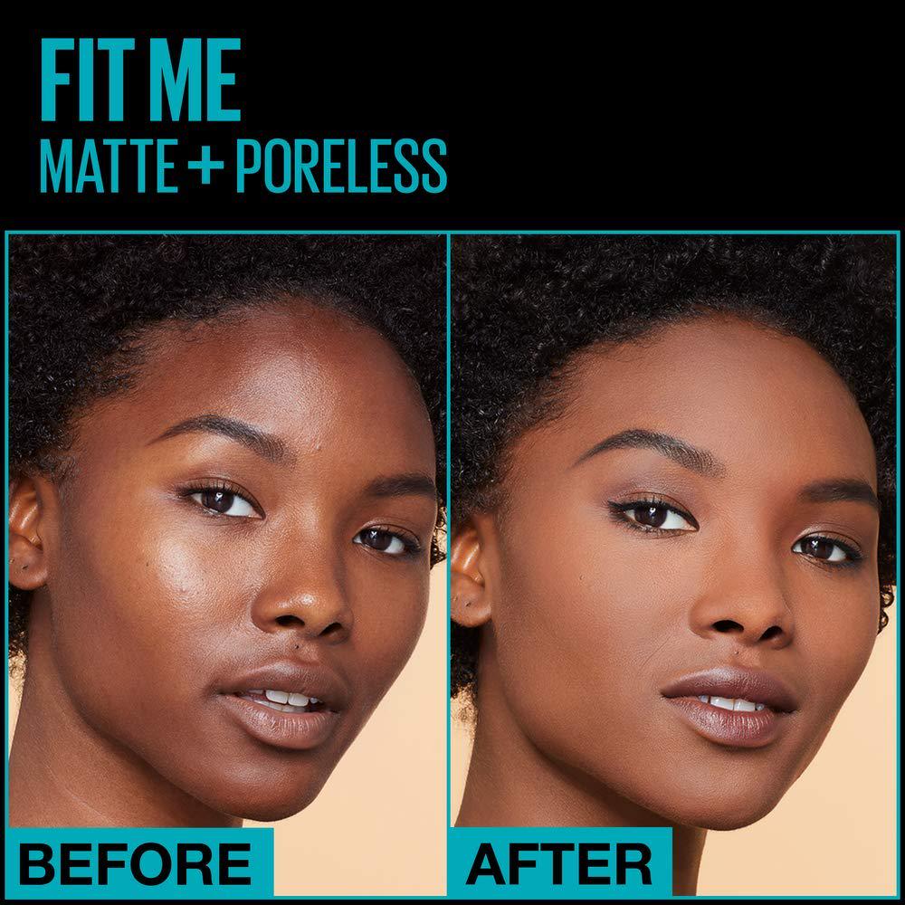 Maybelline New York Fit Me Matte + Poreless Liquid Foundation, Pouch Format, 340 Cappuccino, 1.3 Ounce,