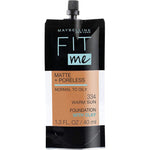 Maybelline New York Fit Me Matte + Poreless Liquid Foundation, Pouch Format, 334 Warm Sun, 1.3 Ounce,