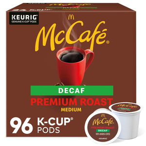 McCafe Premium Roast Decaf Coffee, Single Serve Keurig K-Cup Pods, Decaffeinated, 96 Count