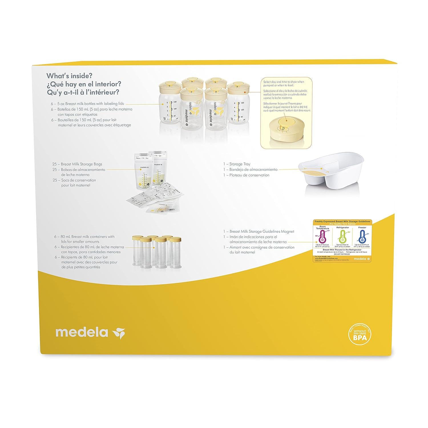 Medela Breast Milk Storage Solution Set, Breastfeeding Supplies And Containers, Breastmilk Organizer, Made Without BPA,