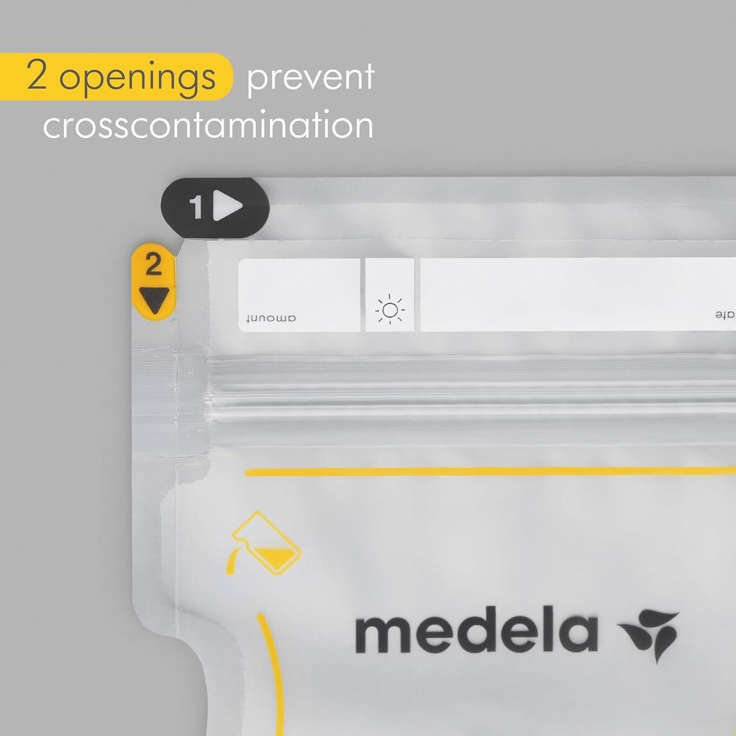 Medela Easy Pour Breastmilk Storage Bags | 100 Count 210ml | Disposable Leakproof Breast Milk Bags With Milk Protection | Recyclable And BPA Free,020451463230