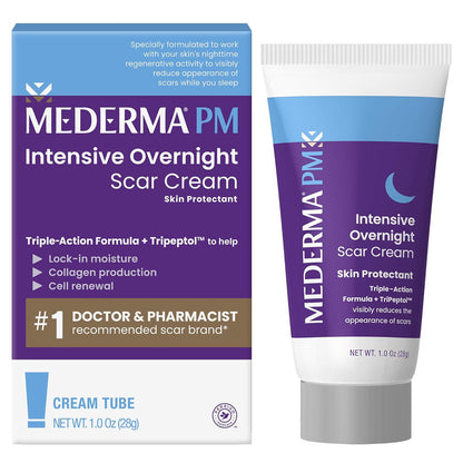 Mederma PM Intensive Overnight Scar Cream, 10 oz (28g), Clinically Proven to Reduce Scar Visibility and Improve Skin Regeneration Overnight