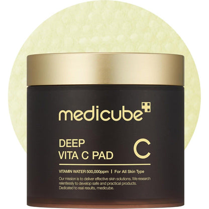 medicube Medicube Deep Vita C Facial Pads, Vitamin C Toner Pads For Uneven Skin Tone, 500,000PPM Of Vitamin Water And 3 Types Of Vitamin, Hydrating And Resurfacing (70 Sheets)