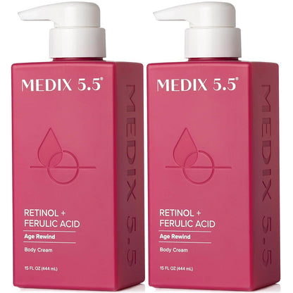 Medix 5.5 Medix 5.5 Retinol Body Lotion Firming Moisturizer | Crepey Skin Care Treatment | Retinol Body Cream | Anti Aging Retinol Cream For Women Targets Look Of Crepe Skin, Wrinkles, And Sagging Skin, 2-Pack