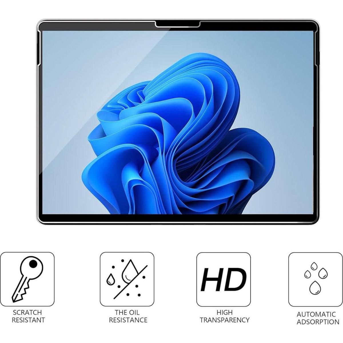 Megoo Screen Protector For Microsoft Surface Pro 11/10 (2024) - Also Fits Surface Pro 9, Pro 8, And Pro X (13 Inch) - Tempered Glass/High Sensitivity/Support Surface Pen/Smooth Touch, 2 Pack,