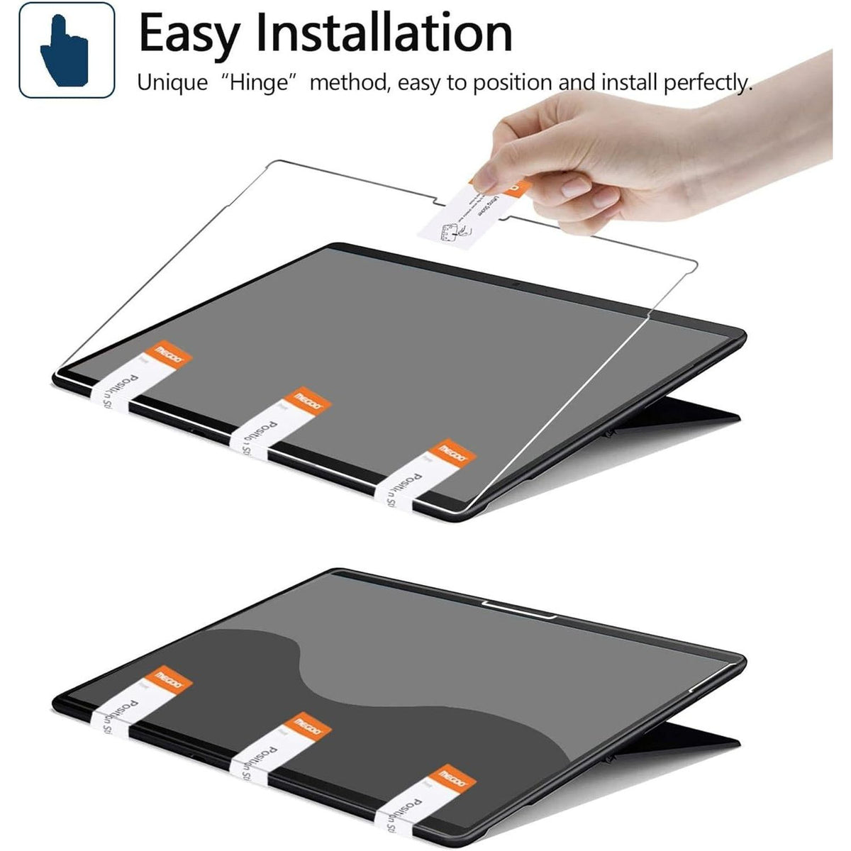 Megoo Screen Protector For Microsoft Surface Pro 11/10 (2024) - Also Fits Surface Pro 9, Pro 8, And Pro X (13 Inch) - Tempered Glass/High Sensitivity/Support Surface Pen/Smooth Touch, 2 Pack,