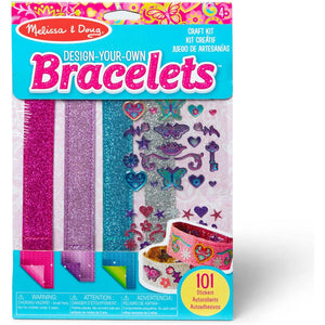 Melissa and Doug Design Your Own Bracelets Jewelry Craft Kit with 100 Gem Glitter Stickers