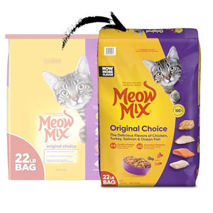 Meow Mix Original Choice Dry Cat Food Chicken Turkey Salmon Ocean Fish 22 lb Bag