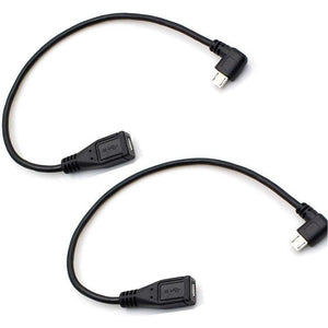 Micro USB Left Angle,Micro USB Extension Cable, 90 Degree Micro-B Male To Female Extension Cable, Data Transferring Cable Suitable For Samsung, HTC, Huawefti, Driving Recorder,Sony And More-2pack,682141274887