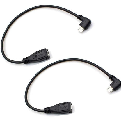 Micro USB Left Angle,Micro USB Extension Cable, 90 Degree Micro-B Male To Female Extension Cable, Data Transferring Cable Suitable For Samsung, HTC, Huawefti, Driving Recorder,Sony And More-2pack,682141274887