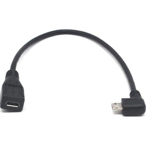 Micro USB Left Angle,Micro USB Extension Cable, 90 Degree Micro-B Male To Female Extension Cable, Data Transferring Cable Suitable For Samsung, HTC, Huawefti, Driving Recorder,Sony And More-2pack,682141274887