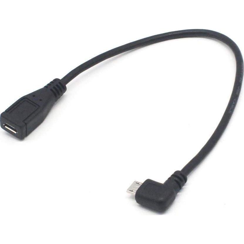 Micro USB Left Angle,Micro USB Extension Cable, 90 Degree Micro-B Male To Female Extension Cable, Data Transferring Cable Suitable For Samsung, HTC, Huawefti, Driving Recorder,Sony And More-2pack,682141274887
