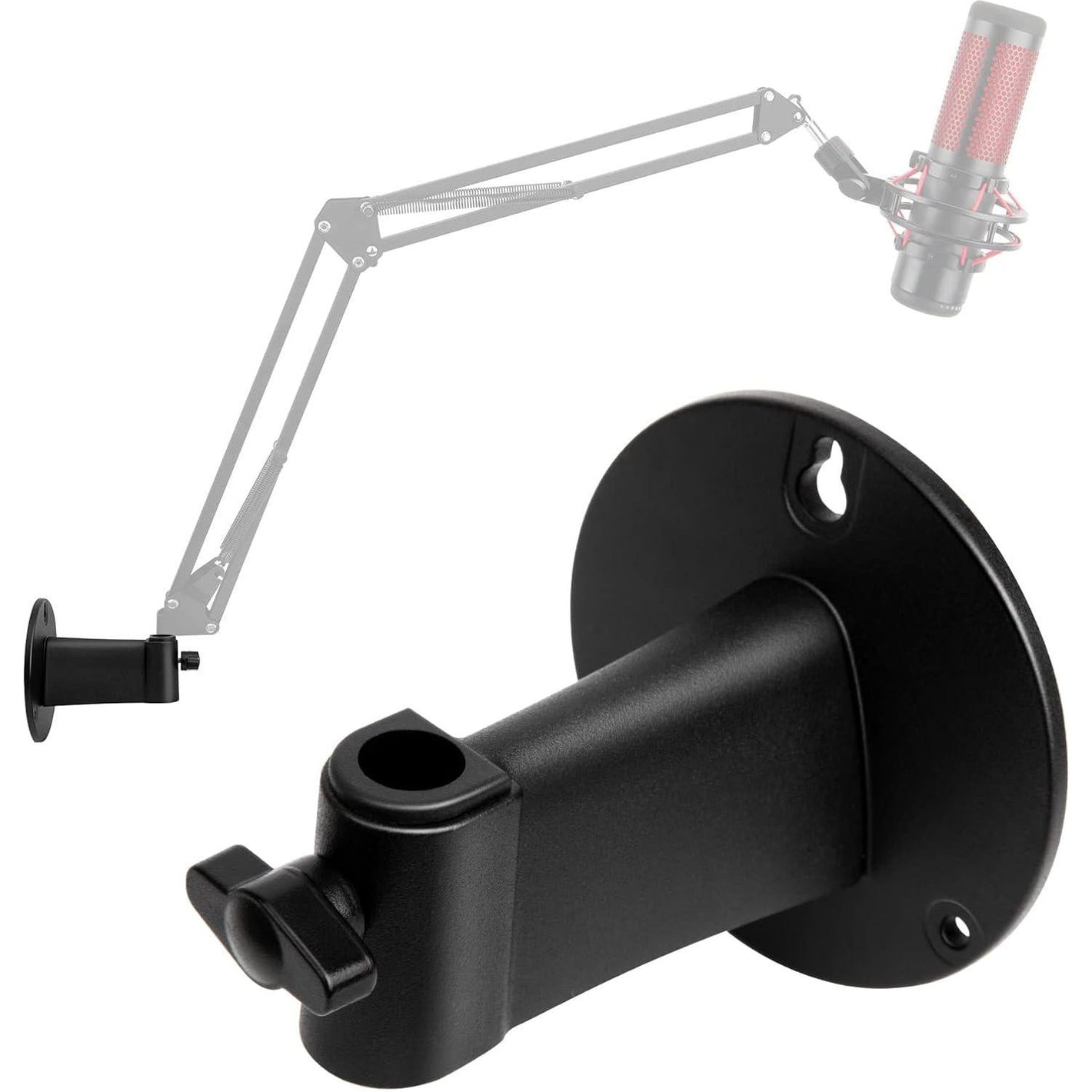 Microphone Wall Mount Boom Arm - Microphone Wall Mount For Mic Holder Horizontal Mounting Wall Space Saving Desktop Metal Mic Stand Clamp By SUNMON,