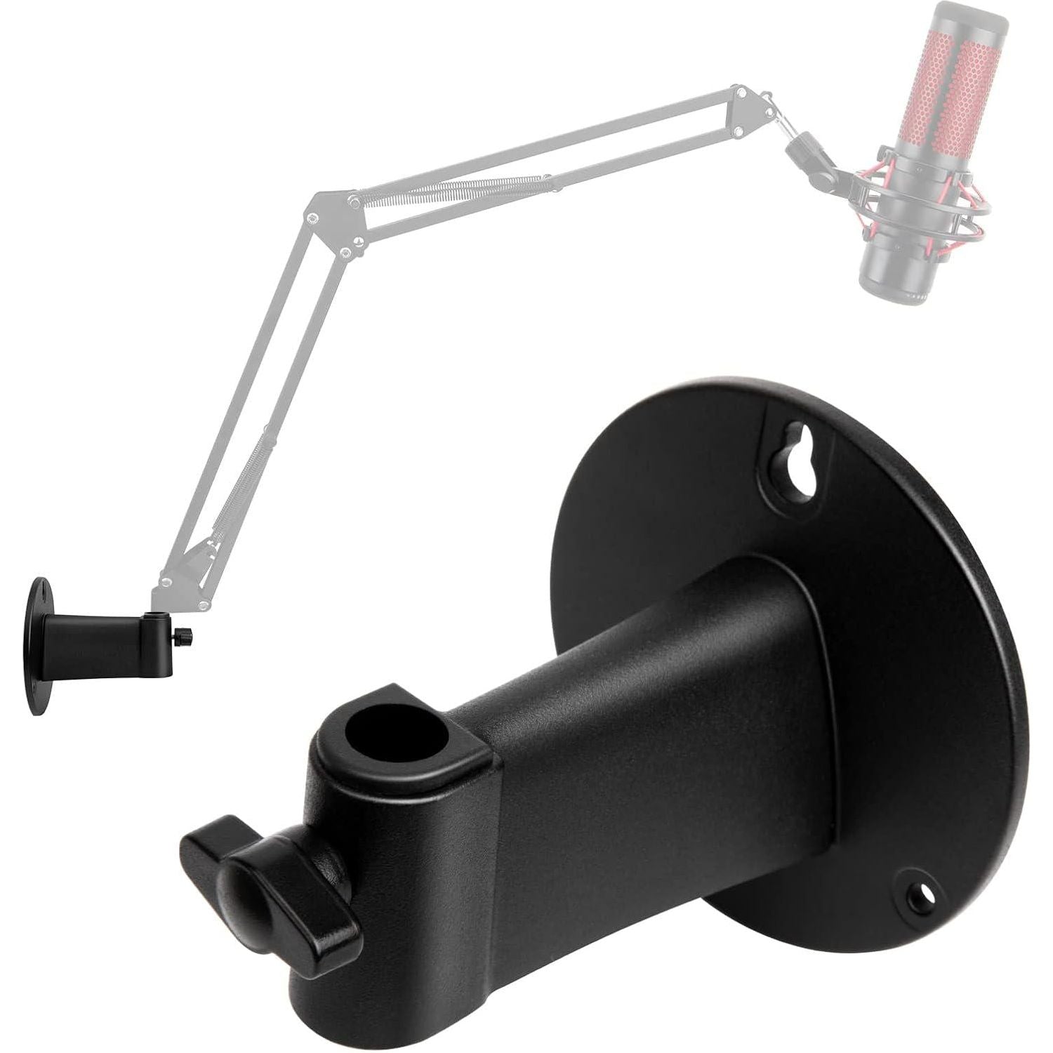 Microphone Wall Mount Boom Arm - Microphone Wall Mount For Mic Holder Horizontal Mounting Wall Space Saving Desktop Metal Mic Stand Clamp By SUNMON,