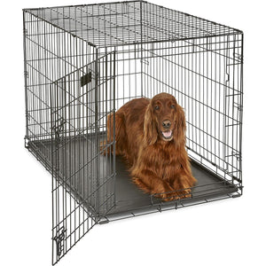 MidWest Homes for Pets Single Door ICrate Dog Crate, Leak-Proof Pan, Floor Protecting Feet, Divider Panel & Enhanced Patented Features, Ideal for Dogs