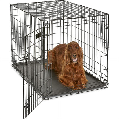 MidWest Homes for Pets Single Door ICrate Dog Crate, Leak-Proof Pan, Floor Protecting Feet, Divider Panel & Enhanced Patented Features, Ideal for Dogs