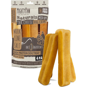 Mighty Paw Yak Cheese Chews 4 Pack Medium Odorless Long Lasting Treats for Puppies and Chewers