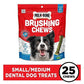 Milk-Bone Brushing Chews 25 Count Fresh Mint Flavor Small Medium Dental Treats for Daily Dog Teeth Cleaning