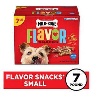 Milk Bone Flavor Snacks Dog Biscuits 7 lb Box Small Dog Crunchy Treats Assorted Flavors with Vitamins and Minerals