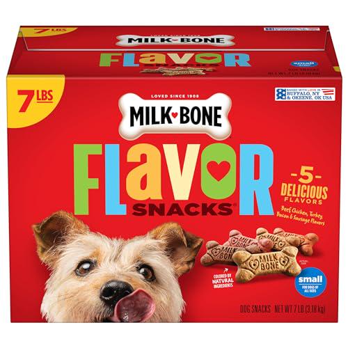 Milk Bone Flavor Snacks Dog Biscuits 7 lb Box Small Dog Crunchy Treats Assorted Flavors with Vitamins and Minerals