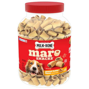 Milk-Bone MaroSnacks Dog Treats, Peanut Butter Flavor, Real Bone Marrow, 40 oz
