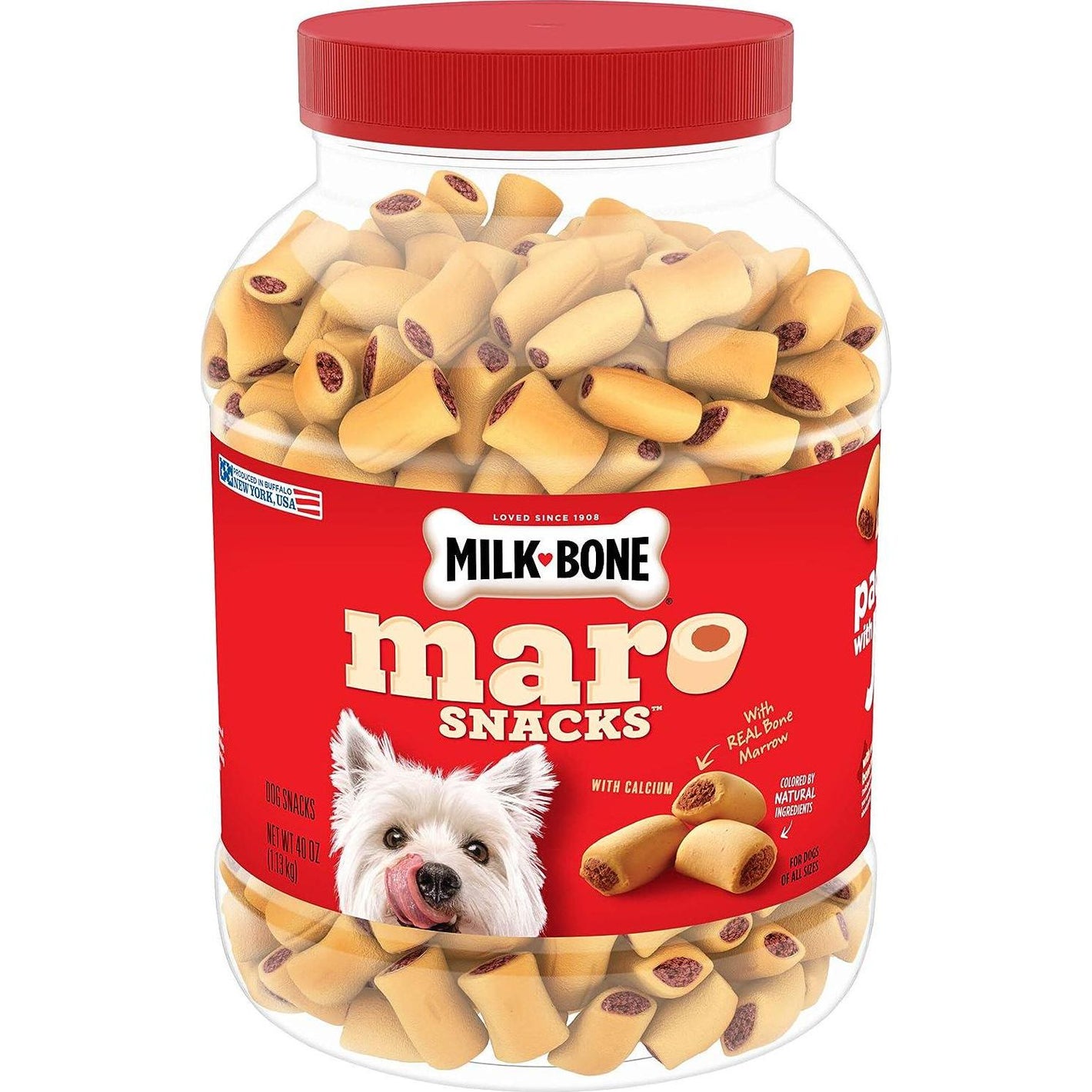 Milk-Bone MaroSnacks Dog Treats Small Size with Real Bone Marrow 40 oz Jar