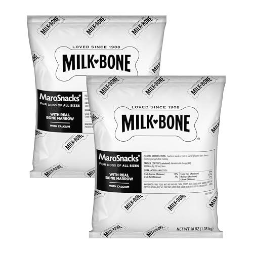 Milk-Bone MaroSnacks Dog Treats, 38 oz, 2-Pack, Real Bone Marrow & Calcium, Crunchy Snack for Dogs