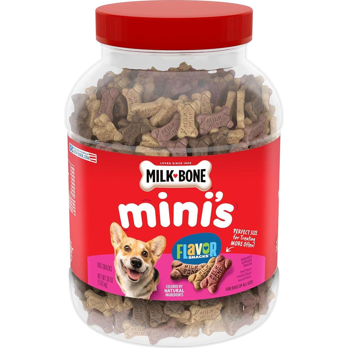 Milk Bone Minis Flavor Snacks Dog Treats Crunchy Biscuits 36 oz for Training and Rewarding Small Dogs
