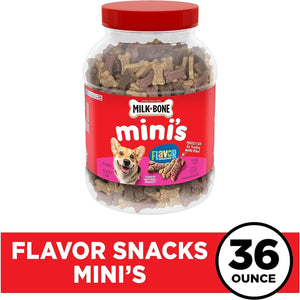 Milk Bone Minis Flavor Snacks Dog Treats Crunchy Biscuits 36 oz for Training and Rewarding Small Dogs