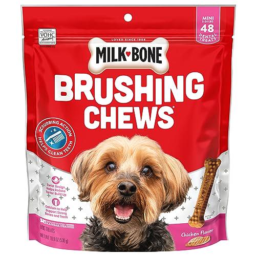 Milk-Bone Original Brushing Chews, Mini Dental Treats for Dogs, Daily Oral Care, 48 Count