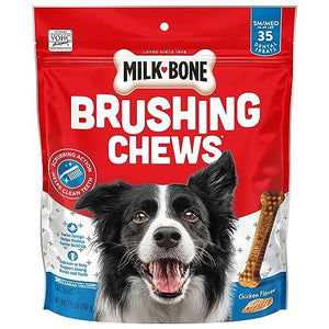 Milk-Bone Original Brushing Chews, 35 Small/Medium Dog Dental Treats, Helps Clean Teeth Daily