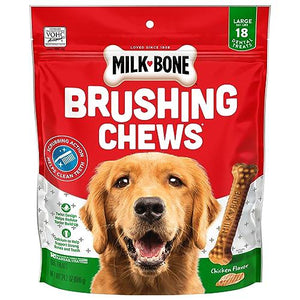Milk Bone Original Brushing Chews 18 Count Large Size Dental Dog Treats for Daily Cleaning and Fresh Breath