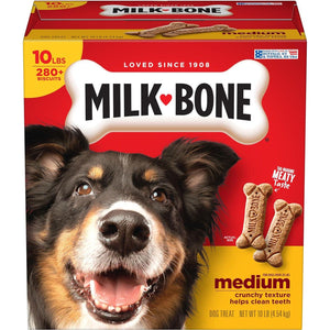 Milk-Bone Original Dog Treats, 10 lb Box, Medium Dogs, Crunchy Biscuits for Dental Health & Tartar Control