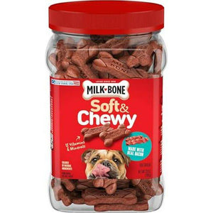 Milk Bone Soft and Chewy Dog Treats Real Bacon Recipe 25 oz Resealable Bag