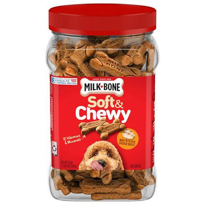 Milk-Bone Soft and Chewy Dog Treats Chicken Recipe 25 oz Pack Tasty Chews for Dogs 1 Count