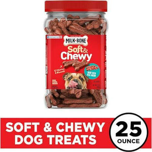 Milk Bone Soft and Chewy Dog Treats Real Bacon Recipe 25 oz Resealable Bag