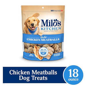 Milo's Kitchen Chicken Meatball Dog Treats Real Meat Snacks 18 oz Bag