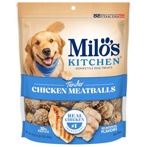 Milo's Kitchen Chicken Meatball Dog Treats Real Meat Snacks 18 oz Bag