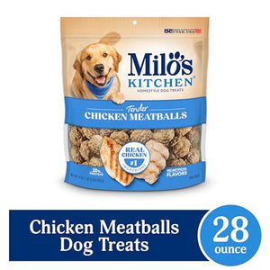 Milo's Kitchen Chicken Meatballs Dog Treats 28 oz High Protein Made with Real Chicken Flavor
