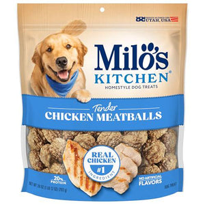 Milo's Kitchen Chicken Meatballs Dog Treats 28 oz High Protein Made with Real Chicken Flavor