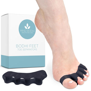 MIND BODHI HEALTH & WELLNESS Mind Bodhi Toe Separators - Correcting Bunions And Restoring Toes To Their Original Shape - For Men And Women - Toe Spacers Bunion Corrector Black