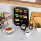 Mind Reader Tea Bag Organizer, Tea Station Organizer, Countertop Storage, Kitchen, Plastic, 10.25 L X 3.25 W X 13.75 H, Black,887530004599