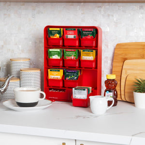 Mind Reader Tea Bag Organizer, 10.25 L X 3.25 W X 13.75 H, Red,887530005480